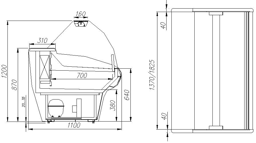 Морозильная витрина CARBOMA G110 ВХСн‑2,0 BAVARIA (SL 2,0‑1) 