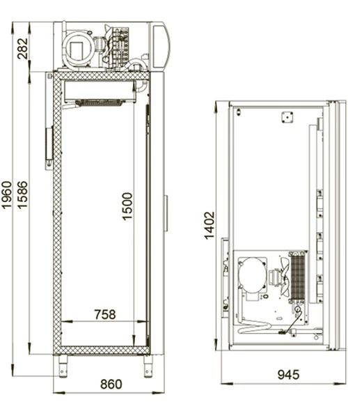 Морозильный шкаф со стеклянной дверью Polair DB114-S 