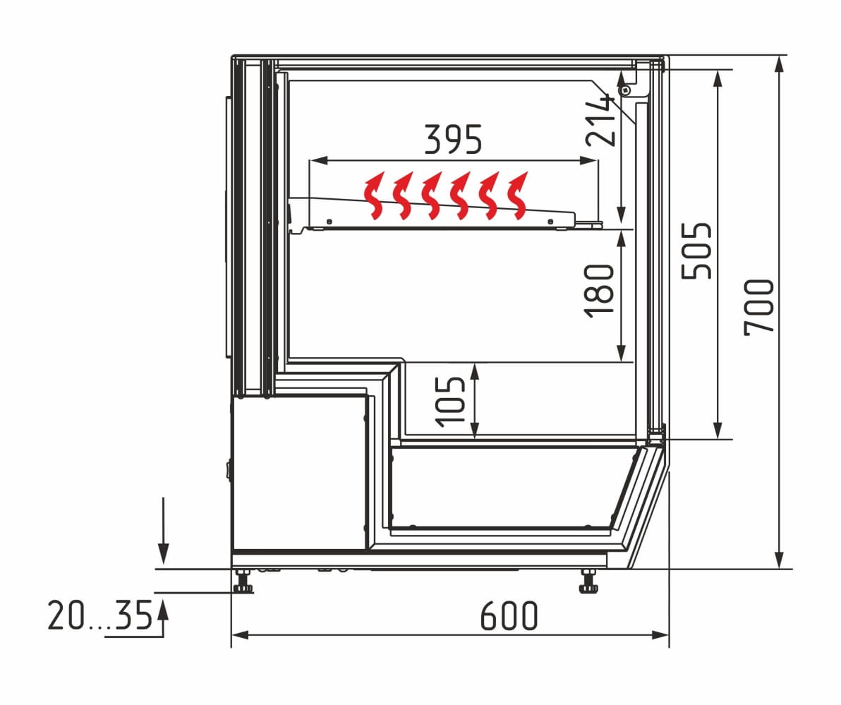 Тепловая витрина CARBOMA AMRA AC59 SH 0,9‑1 