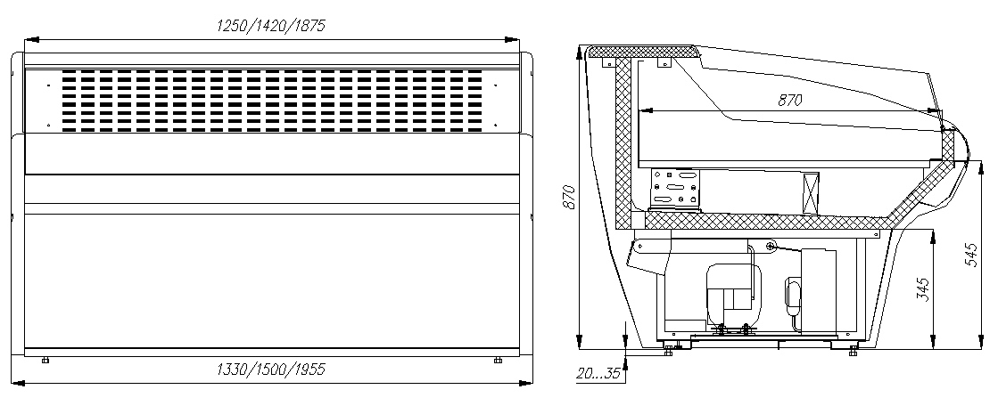 Холодильная витрина CARBOMA BAVARIA G110 VM 1,5‑2 динамика открытая 