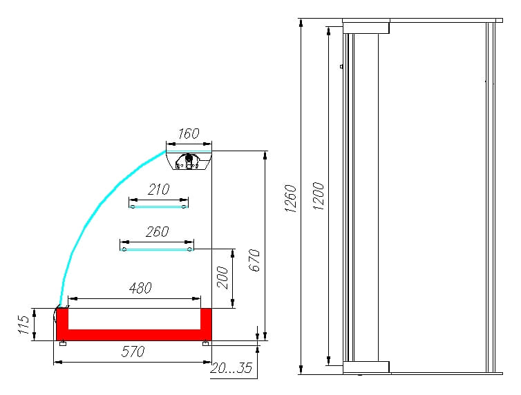 Нейтральная витрина CARBOMA 1,2 Арго XL (A57 N 1,2‑1) 