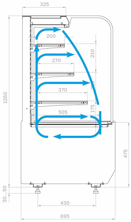 Кондитерская витрина CARBOMA RADIUS STANDARD KR70 VM 1,3‑2 
