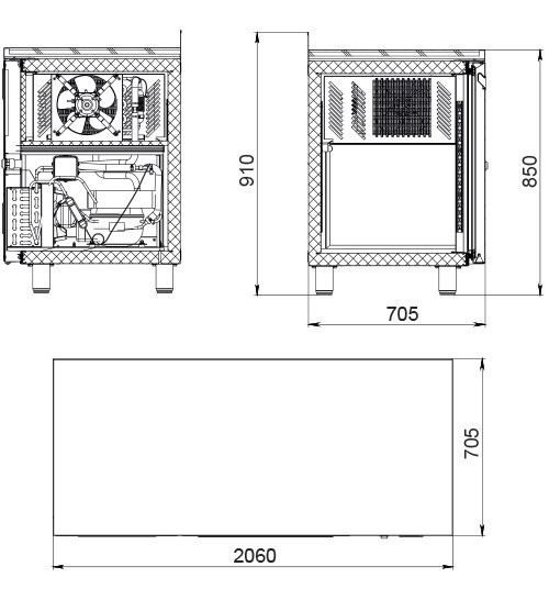 Морозильный стол Polair TB4GN-GC 