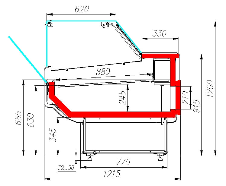 Холодильная витрина CARBOMA ATRIUM 2 GC120 SM 2,5‑1 
