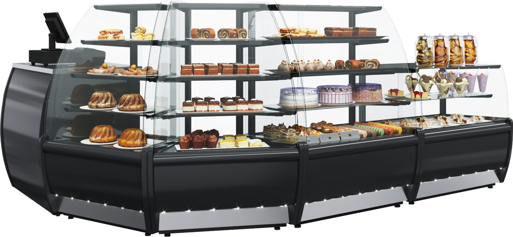 Кондитерская витрина CARBOMA MINI ВХСв‑0,9д FLANDRIA LIGHT (K70 VM 0,9‑12) 