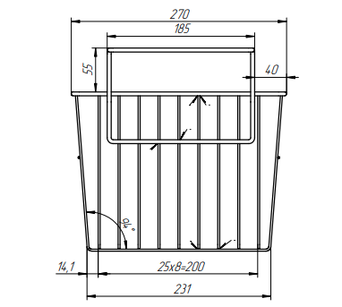 Корзина для Бонет F 2000 В, F 2500 В 