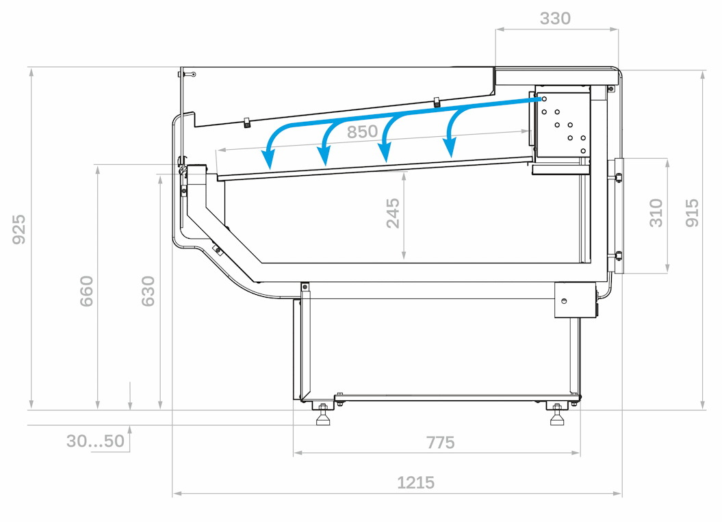 Холодильная витрина CARBOMA ATRIUM 2 GC120 SM 1,25‑2 открытая 