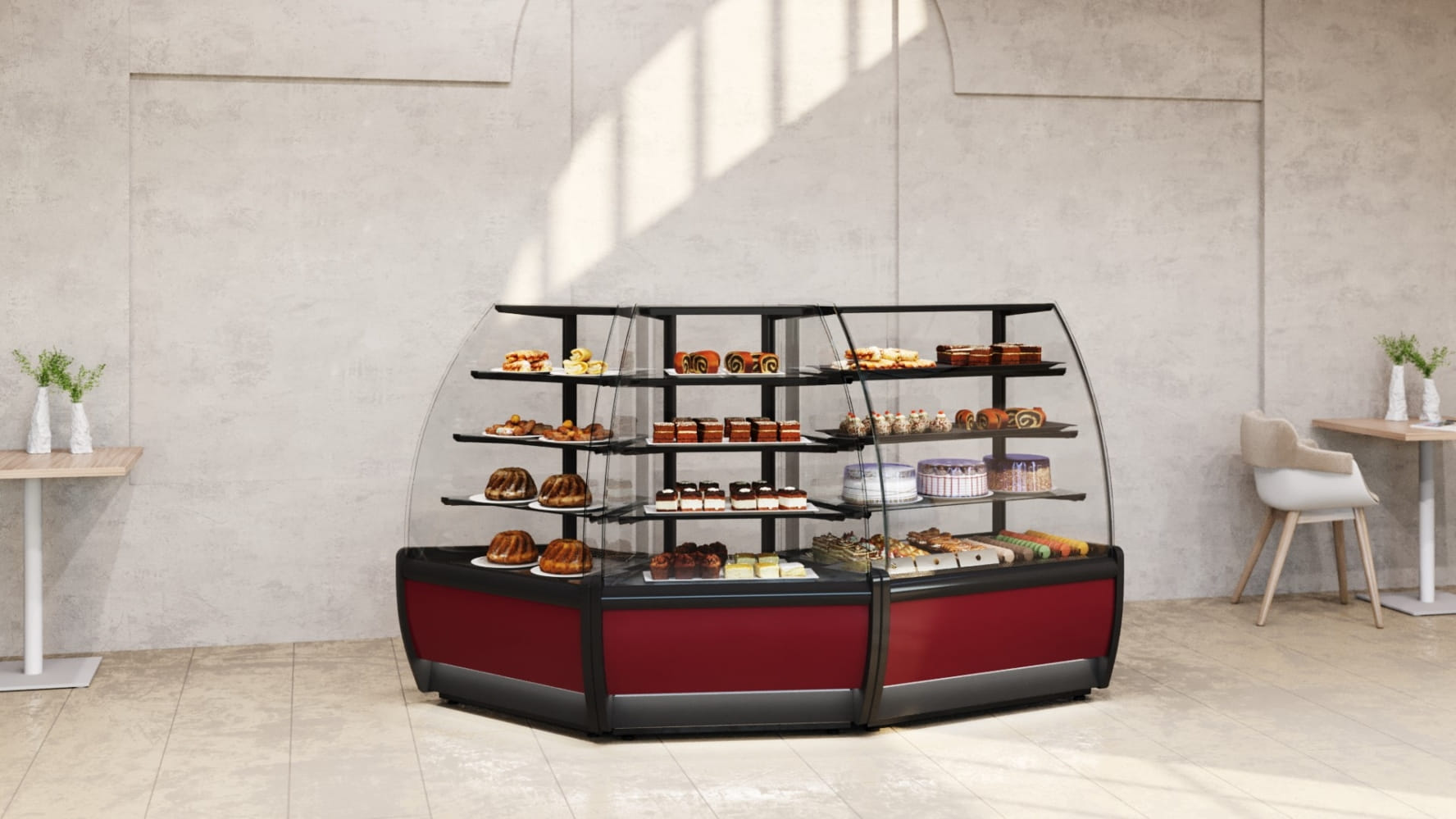 Кондитерская витрина CARBOMA ВХСв‑У1д FLANDRIA LIGHT (K70 VM‑3) 