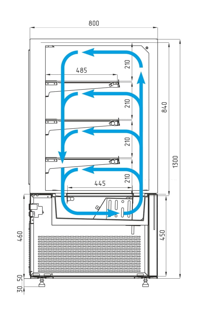 Кондитерская витрина CARBOMA COSMO KC78‑130 VV 1,5‑1 